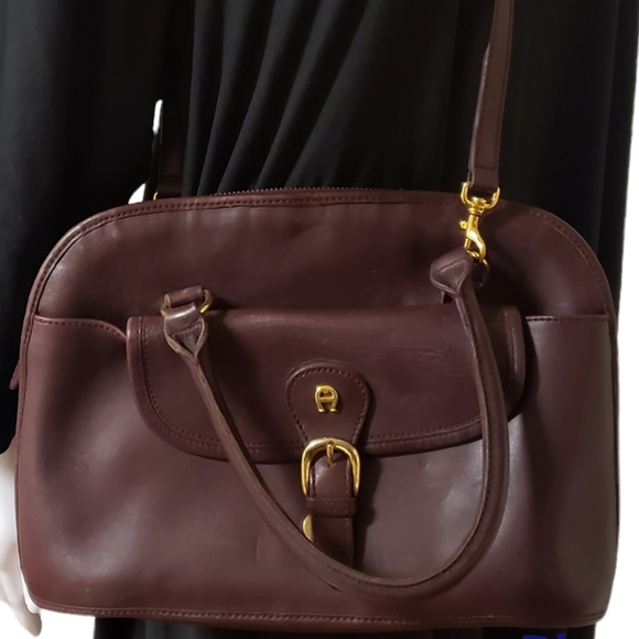 Etienne Aigner Handbags - ETIENNE AIGNER GENUINE LEATHER BURGUNDY CROSSBODY BAG